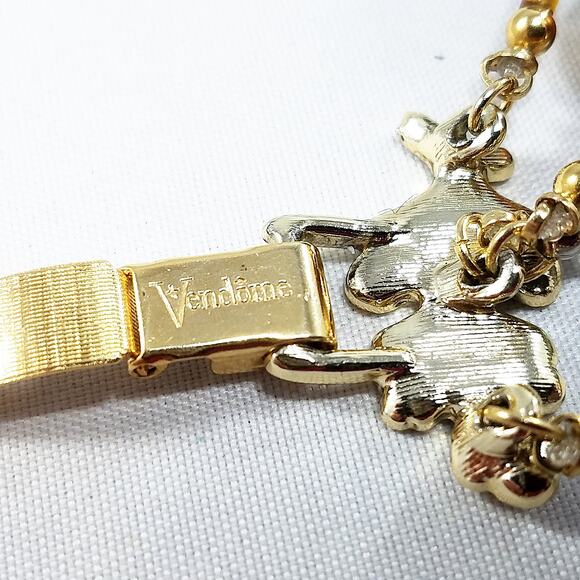 Vintage Vendome 4-Strand Beaded Bracelet Crystals Satin Glass Gold Clasp 7.5" - Picture 8 of 10